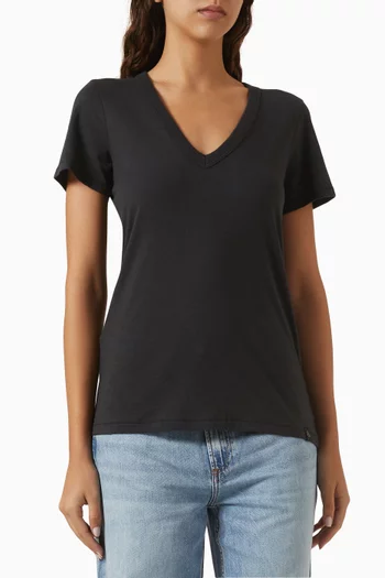 The Slub V-neck T-shirt in Pima Cotton