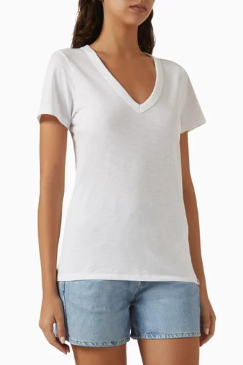 The Slub V-neck T-shirt in Pima Cotton