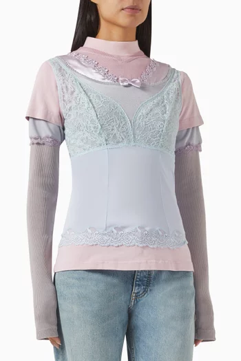 Layered-effect Top in Jersey