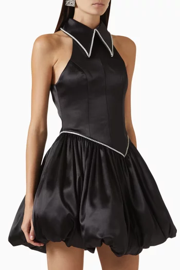 Collared Mini Dress in Satin