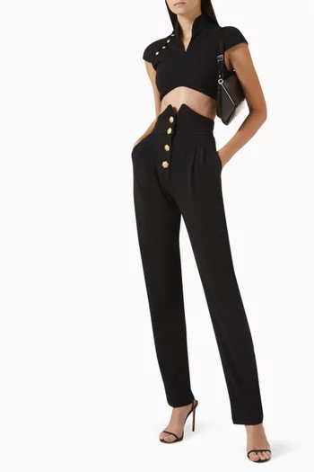 بنطال مزين بأزرار كريب