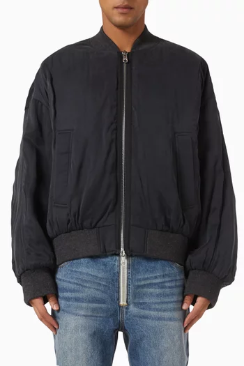 Buy Cole Buxton Black Bomber Jacket in Cupro For Men Online | Ounass Saudi