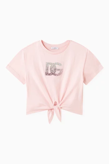 Knotted T-shirt in Cotton