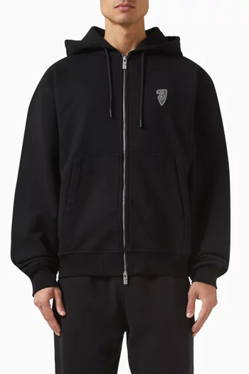 B-shield Zip Hoodie in Cotton