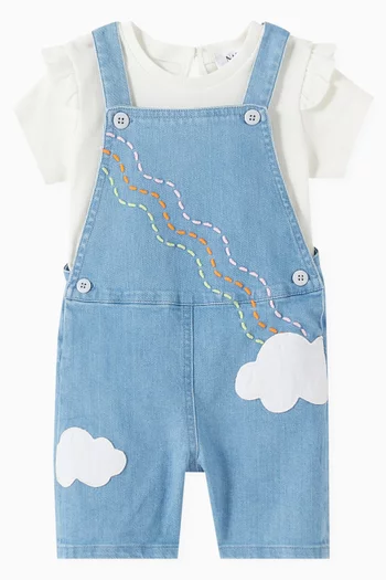 Cloud Dungarees & T-shirt Set