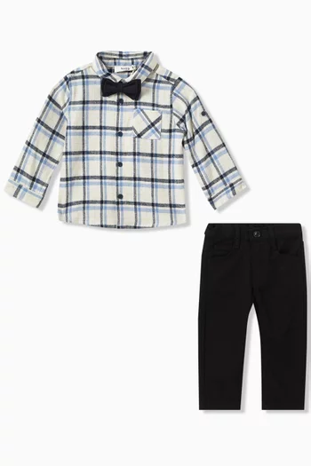 Check Co-ord Set in Cotton-blend