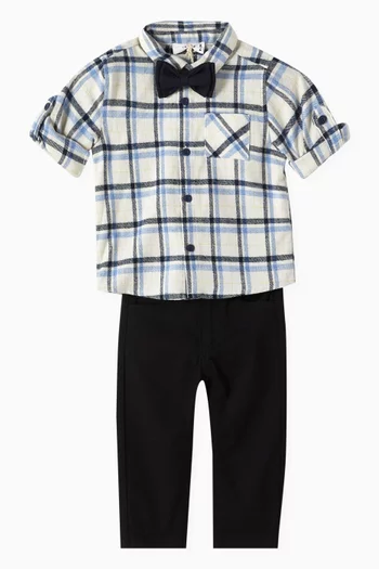 Check Co-ord Set in Cotton-blend