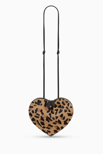 Le Coeur Leopard-print Crossbody Bag in Haircalf Leather
