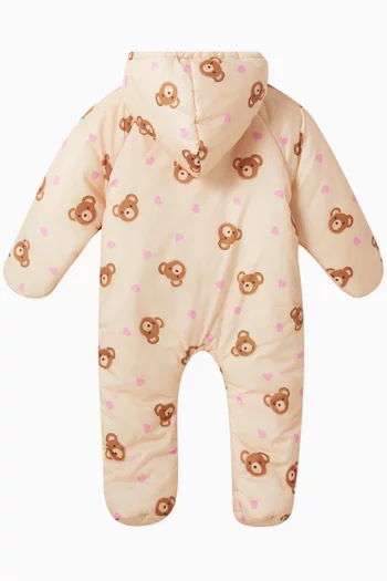Bear Applique Zip Pyjama Onesie