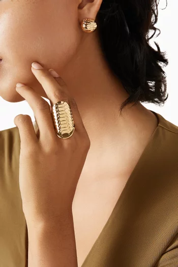 High-gloss Engraved Ring in 18kt Gold