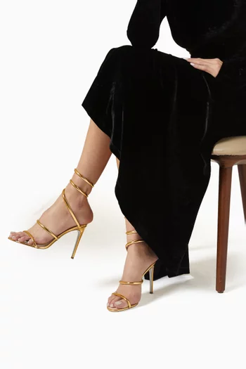 Cleo 105 Sandals in Mirrored Leather