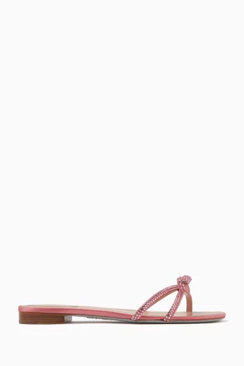 Bow Crystal-embellished Flat Sandals