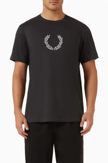 Flocked Laurel Wreath T-shirt in Cotton