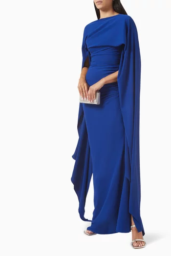 Cape-sleeve Maxi Dress