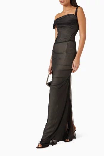 Off-shoulder Gown in Silk