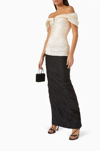 Two-tone Off-shoulder Dress