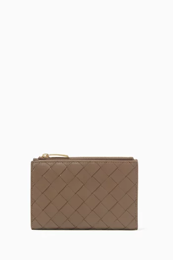 Medium Bi-fold Wallet in Intrecciato Leather