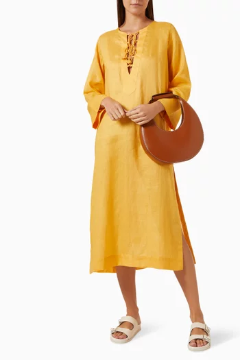 Tie-up Kaftan in Linen
