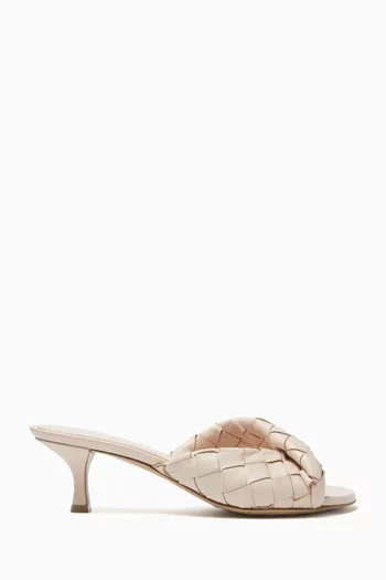 Blink 50 Mule Sandals in Intrecciato Leather