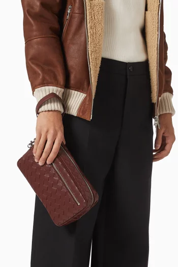 Wristlet Pouch in Intrecciato Calfskin