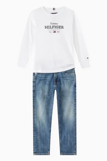 Vintage Faded Straight Leg Jeans