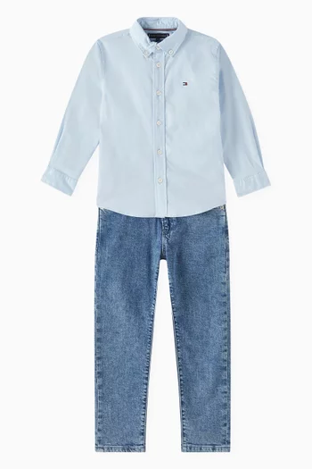 Faded Straight Leg Jeans