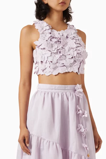 Splendour Flower Shell Top in Linen Blend