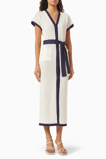 Chavire Belted Dress in Cotton-knit