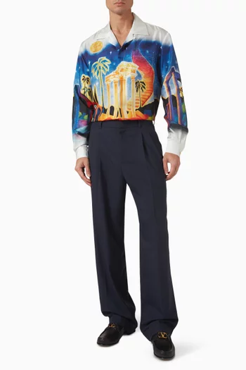 Tailored Pleated Trousers in Virgin Wool