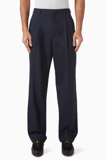 Tailored Pleated Trousers in Virgin Wool