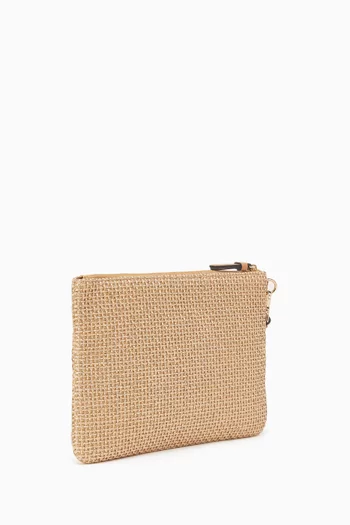 Zip-top Pouch in Raffia