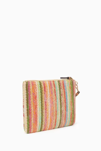 Zip-top Pouch in Raffia