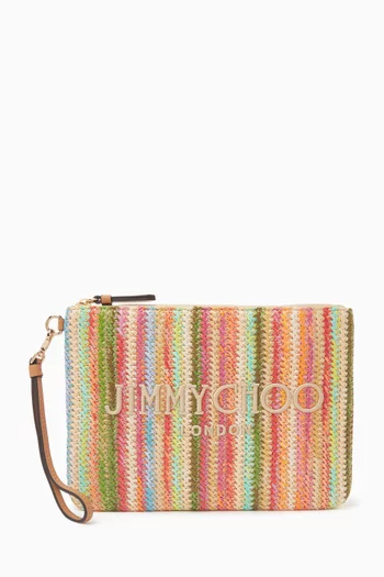 Zip-top Pouch in Raffia
