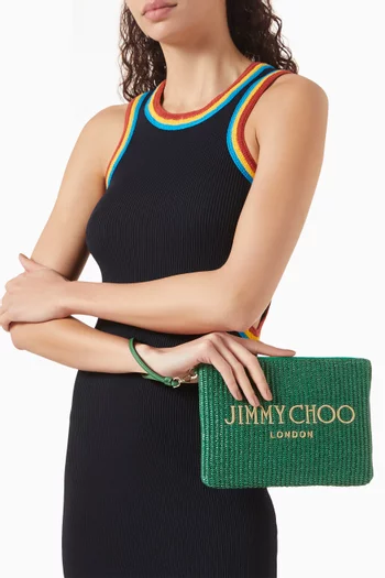 Zip-top Pouch in Raffia