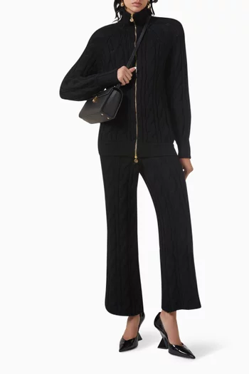 Turtleneck Cardigan in Wool-knit