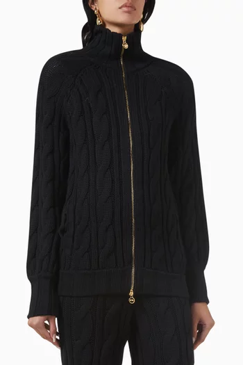 Turtleneck Cardigan in Wool-knit