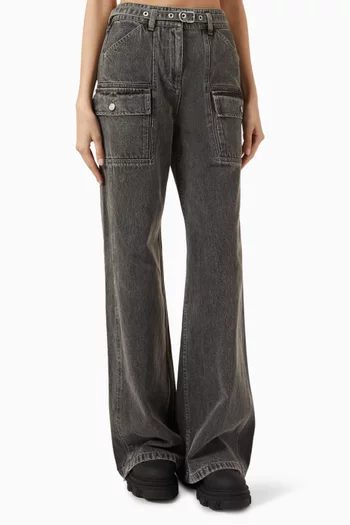 Cargo Wide-leg Jeans in Denim