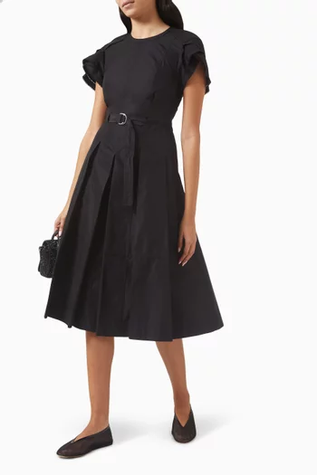 Cascade Petal Sleeve Dress in Cotton-blend