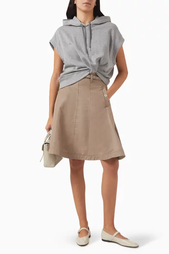 Flounce Skirt Hoodie Dress