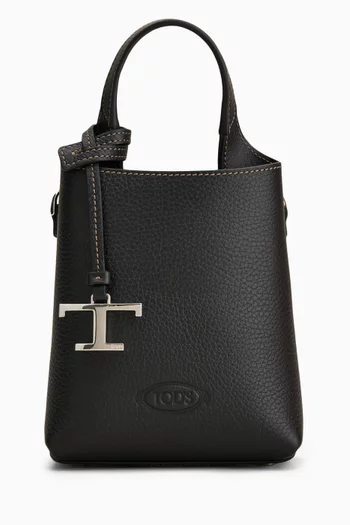 Micro Top-handle Bag in Leather