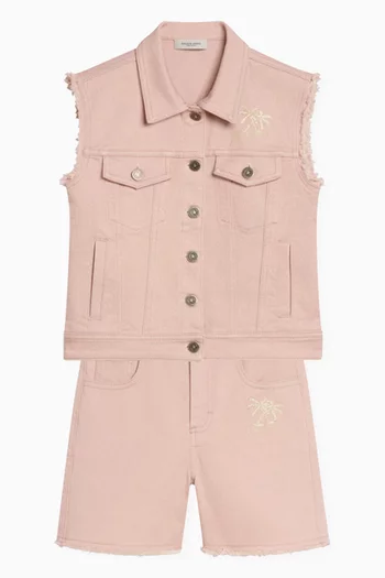 Logo-embroidered Shorts in Denim