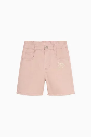 Logo-embroidered Shorts in Denim