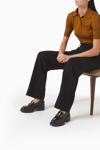 Platform Loafers in Leather