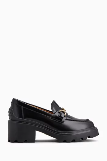 Platform Loafers in Leather