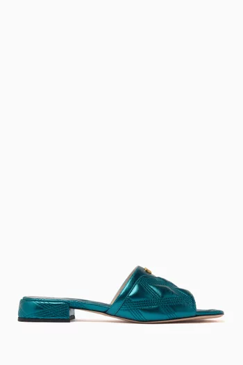 Quiltie 67 Slides in Quilted Leather