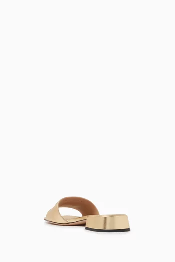 VLOGO Signature Slide Sandals in Laminated Nappa