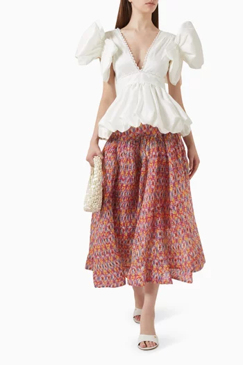 تنورة بيس متوسطة الطول