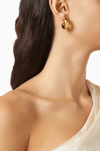 Large Tome Hoop Earrings in Gold-tone Brass