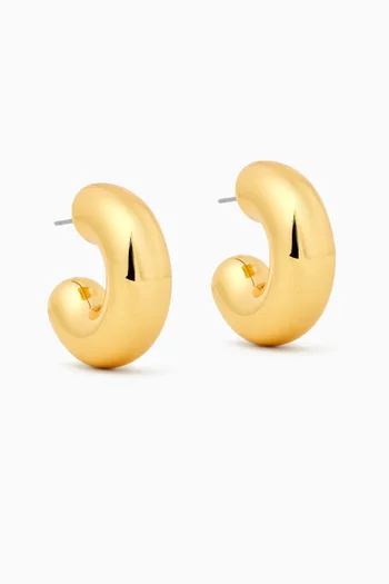 Large Tome Hoop Earrings in Gold-tone Brass
