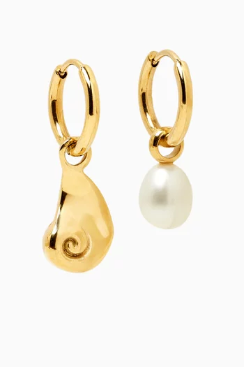 Summer Huggie Earring Set in Gold-plated Steel